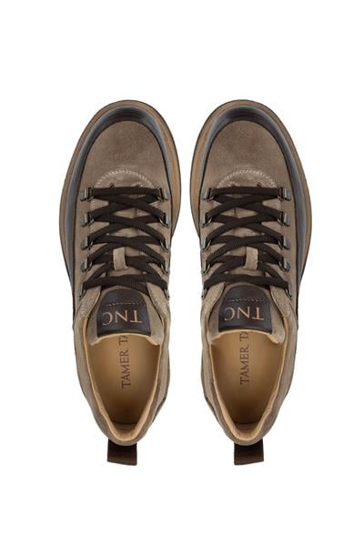 Tamer Tanca Erkek Hakiki Deri Bej Süet Sneakers & Spor Ayakkabı