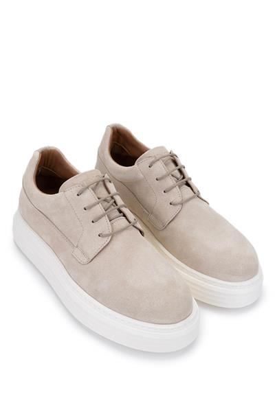 Tamer Tanca Erkek Hakiki Deri Bej Süet Sneaker Ayakkabı