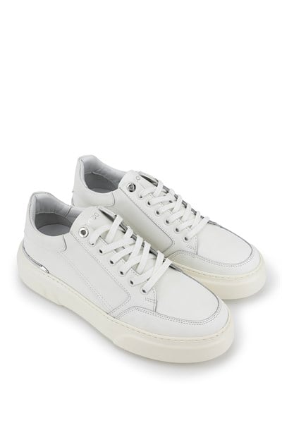 Tamer Tanca Erkek Hakiki Deri Beyaz Sneakers & Spor Ayakkabı