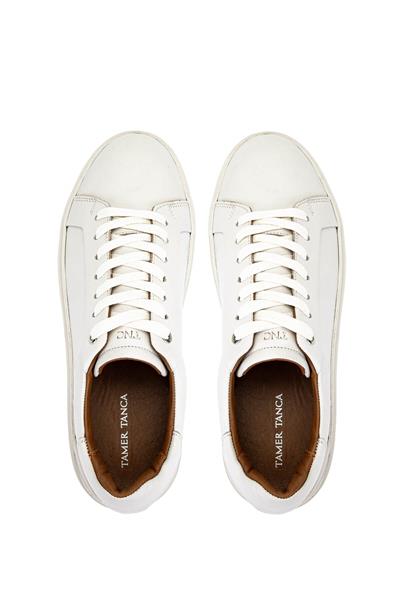 Tamer Tanca Erkek Hakiki Deri Beyaz Sneakers & Spor Ayakkabı
