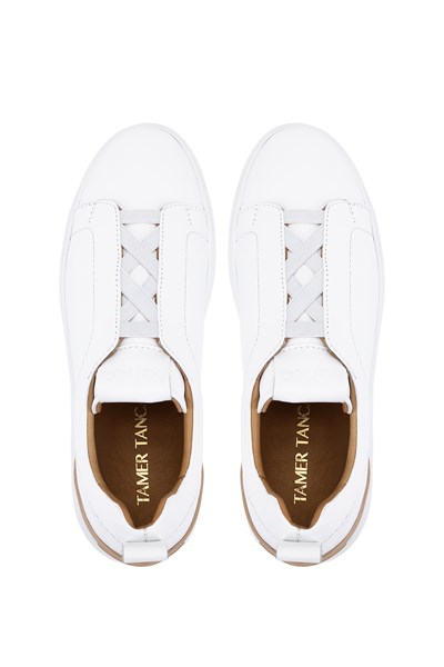 Tamer Tanca Erkek Hakiki Deri Beyaz Sneakers & Spor Ayakkabı