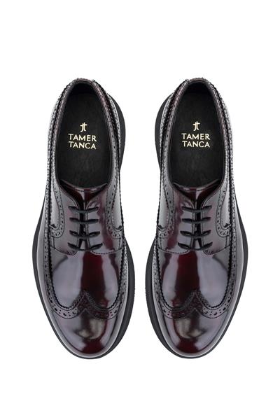 Tamer Tanca Erkek Hakiki Deri Bordo Casual Ayakkabı
