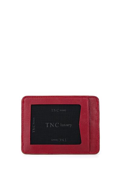 Tamer Tanca Erkek Hakiki Deri Bordo Kartlık