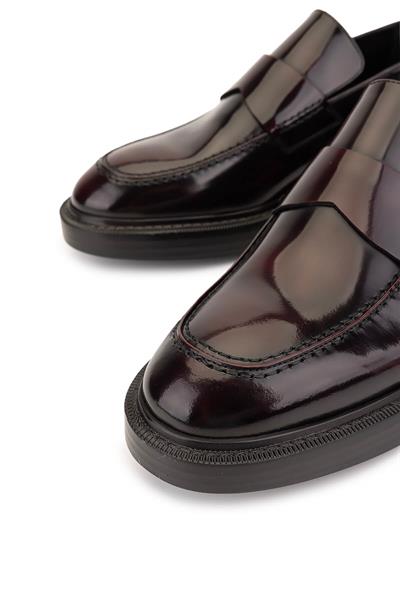 Tamer Tanca Erkek Hakiki Deri Bordo Loafer Ayakkabı