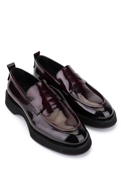 Tamer Tanca Erkek Hakiki Deri Bordo Loafer Ayakkabı