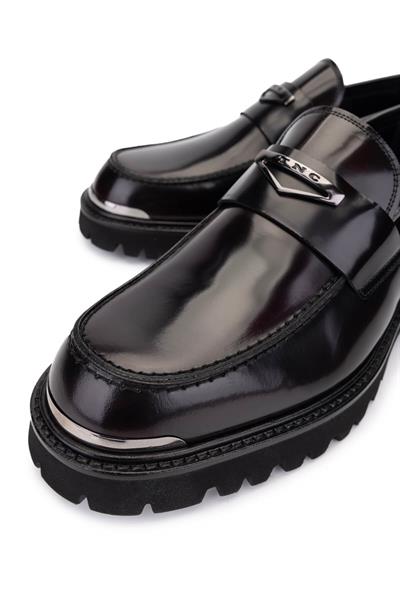 Tamer Tanca Erkek Hakiki Deri Bordo Loafer Ayakkabı