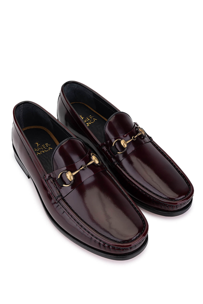 Tamer Tanca Erkek Hakiki Deri Bordo Mokasen & Loafer Ayakkabı