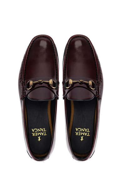 Tamer Tanca Erkek Hakiki Deri Bordo Mokasen & Loafer Ayakkabı