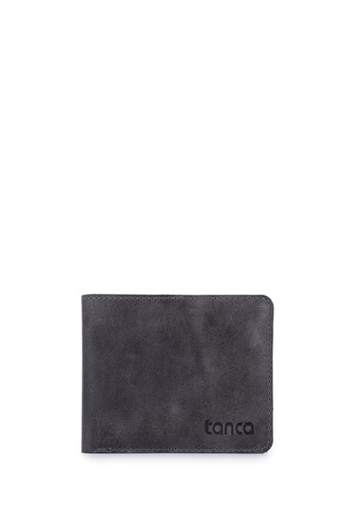 Tamer Tanca Erkek Hakiki Deri Gri Cüzdan