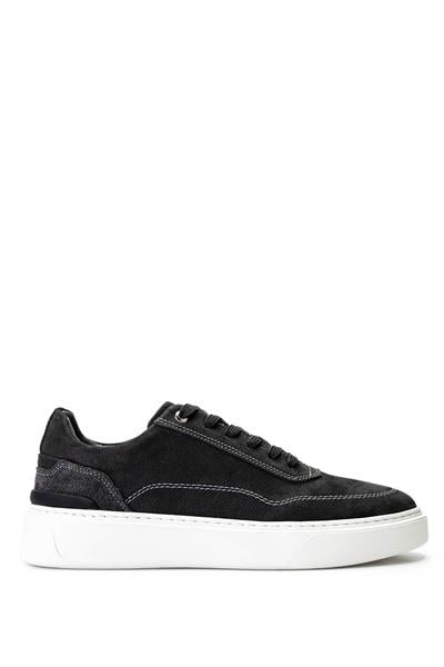 Tamer Tanca Erkek Hakiki Deri Gri Nubuk Sneakers & Spor Ayakkabı