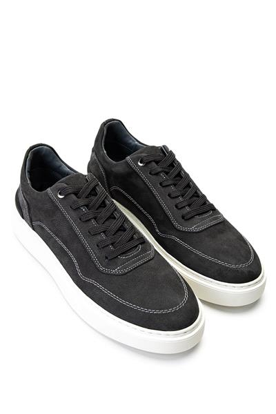 Tamer Tanca Erkek Hakiki Deri Gri Nubuk Sneakers & Spor Ayakkabı