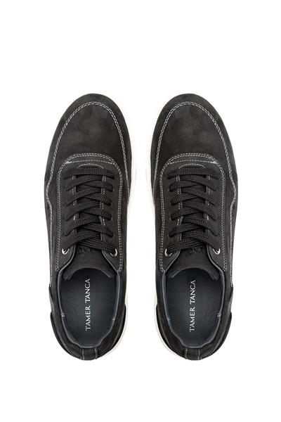 Tamer Tanca Erkek Hakiki Deri Gri Nubuk Sneakers & Spor Ayakkabı