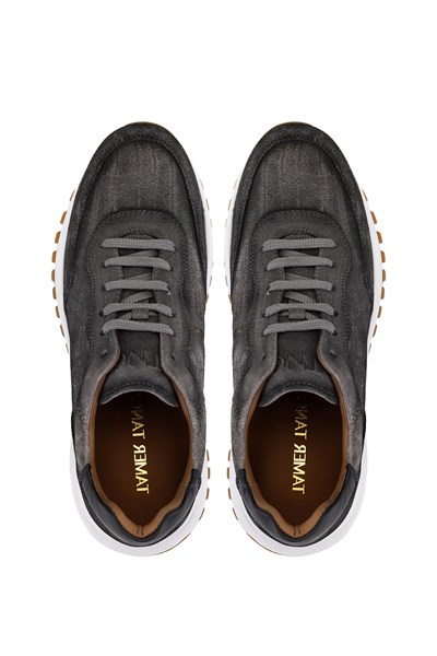 Tamer Tanca Erkek Hakiki Deri Gri Sneakers & Spor Ayakkabı