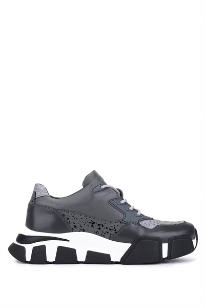 Tamer Tanca Erkek Hakiki Deri Gri Sneakers & Spor Ayakkabı