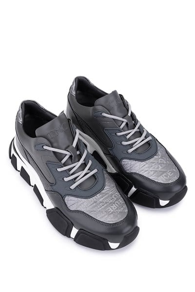 Tamer Tanca Erkek Hakiki Deri Gri Sneakers & Spor Ayakkabı