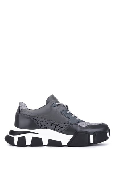 Tamer Tanca Erkek Hakiki Deri Gri Sneakers & Spor Ayakkabı