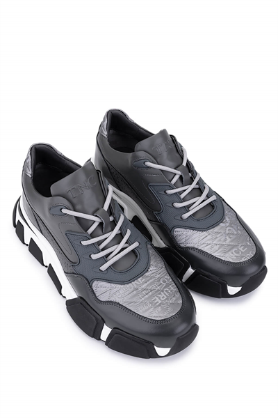 Tamer Tanca Erkek Hakiki Deri Gri Sneakers & Spor Ayakkabı
