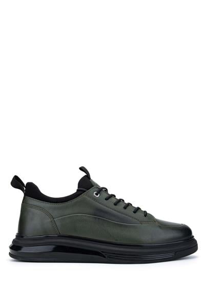 Tamer Tanca Erkek Hakiki Deri Haki Analin Sneakers & Spor Ayakkabı