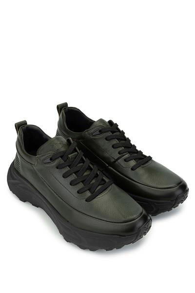 Tamer Tanca Erkek Hakiki Deri Haki Analin Sneakers & Spor Ayakkabı