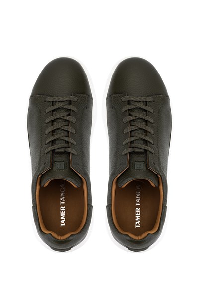 Tamer Tanca Erkek Hakiki Deri Haki Sneakers & Spor Ayakkabı