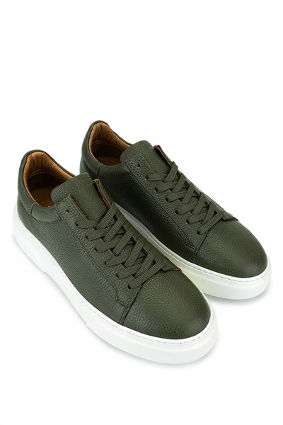 Tamer Tanca Erkek Hakiki Deri Haki Sneakers & Spor Ayakkabı
