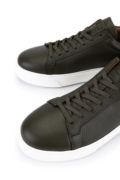 Tamer Tanca Erkek Hakiki Deri Haki Sneakers & Spor Ayakkabı