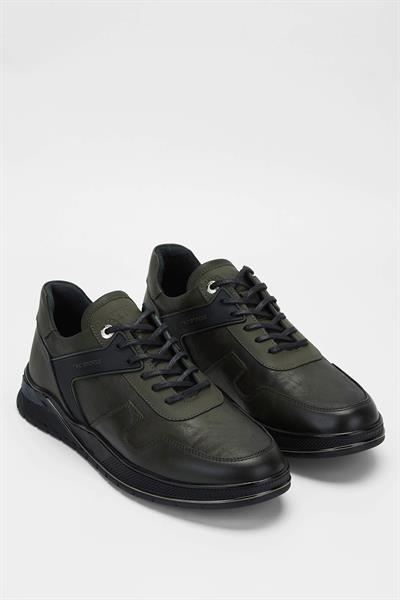 Tamer Tanca Erkek Hakiki Deri Haki Sneakers & Spor Ayakkabı