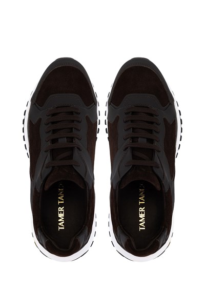 Tamer Tanca Erkek Hakiki Deri Kahverengi Sneakers & Spor Ayakkabı