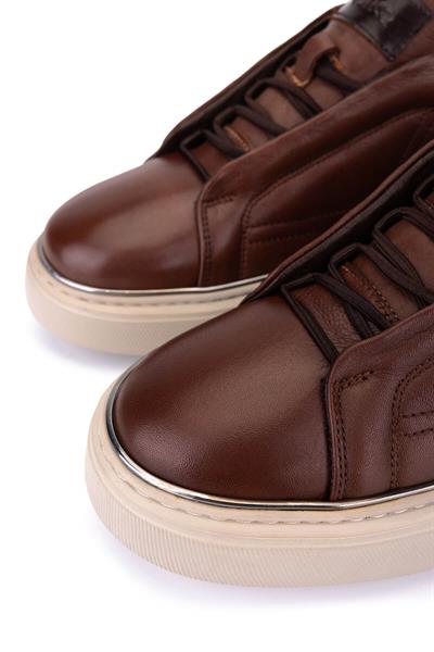 Tamer Tanca Erkek Hakiki Deri Kahverengi Sneakers & Spor Ayakkabı