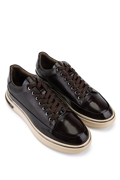 Tamer Tanca Erkek Hakiki Deri Kahverengi Sneakers & Spor Ayakkabı