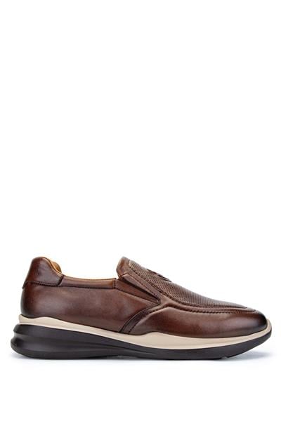 Tamer Tanca Erkek Hakiki Deri Kahverengi Sneakers & Spor Ayakkabı