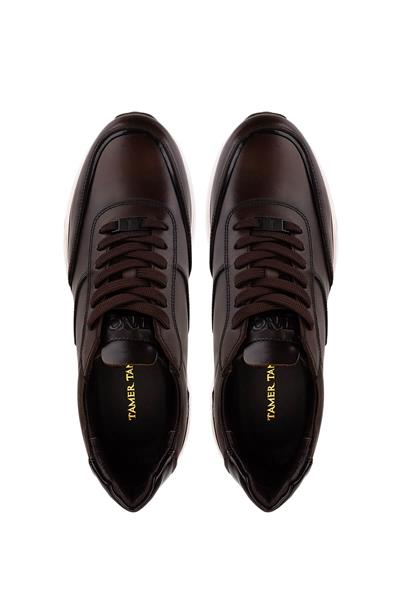 Tamer Tanca Erkek Hakiki Deri Kahverengi Sneakers & Spor Ayakkabı