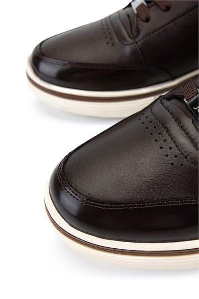 Tamer Tanca Erkek Hakiki Deri Kahverengi Sneakers & Spor Ayakkabı