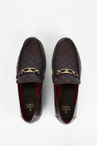 Tamer Tanca Erkek Hakiki Deri Kahverengi Loafer Ayakkabı