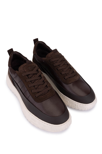 Tamer Tanca Erkek Hakiki Deri Kahverengi Sneakers & Spor Ayakkabı