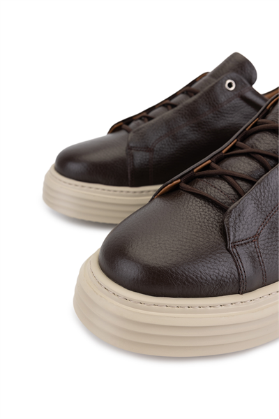 Tamer Tanca Erkek Hakiki Deri Kahverengi Sneakers & Spor Ayakkabı