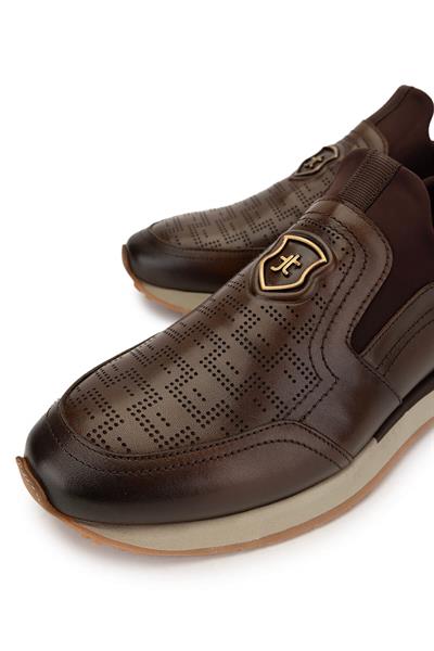 Tamer Tanca Erkek Hakiki Deri Kahverengi Sneakers & Spor Ayakkabı