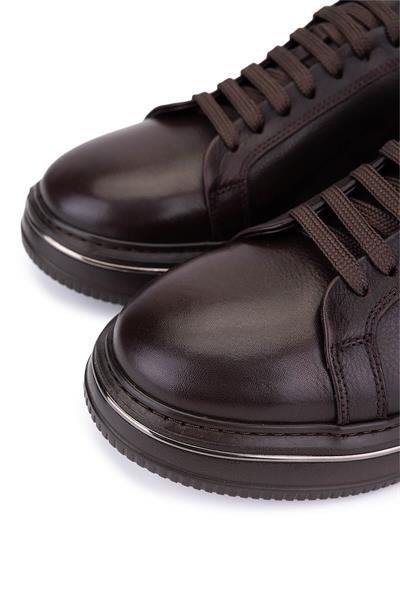 Tamer Tanca Erkek Hakiki Deri Kahverengi Sneakers & Spor Ayakkabı