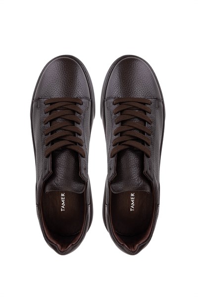 Tamer Tanca Erkek Hakiki Deri Kahverengi Taban Sneakers & Spor Ayakkabı