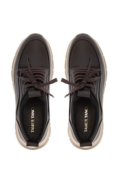 Tamer Tanca Erkek Hakiki Deri Kahverengi Sneakers & Spor Ayakkabı