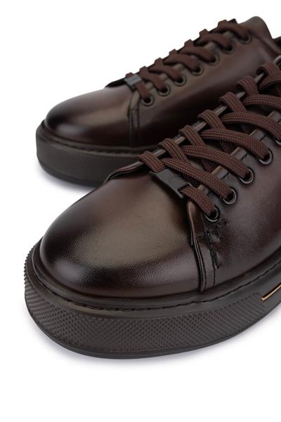 Tamer Tanca Erkek Hakiki Deri Kahverengi Sneakers & Spor Ayakkabı