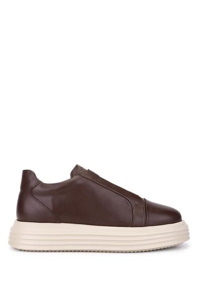 Tamer Tanca Erkek Hakiki Deri Kahverengi Sneakers & Spor Ayakkabı