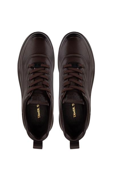 Tamer Tanca Erkek Hakiki Deri Kahverengi Sneakers & Spor Ayakkabı