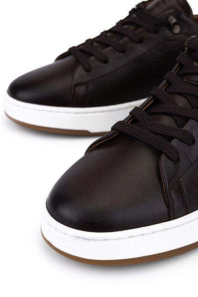 Tamer Tanca Erkek Hakiki Deri Kahverengi Sneakers & Spor Ayakkabı
