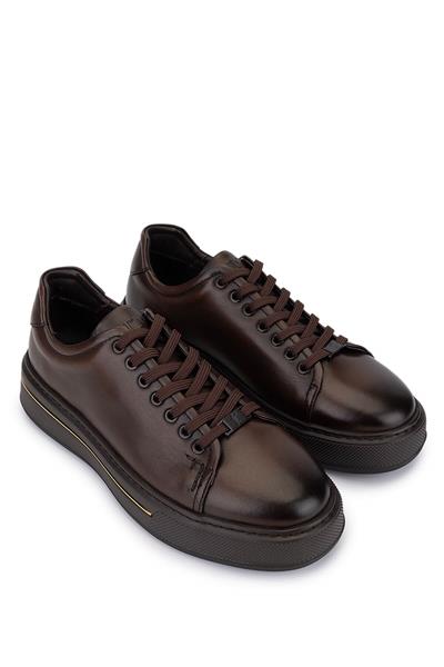 Tamer Tanca Erkek Hakiki Deri Kahverengi Sneakers & Spor Ayakkabı