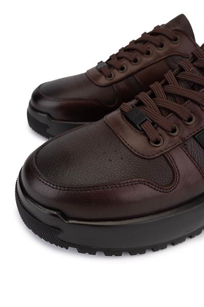 Tamer Tanca Erkek Hakiki Deri Kahverengi Sneakers & Spor Ayakkabı