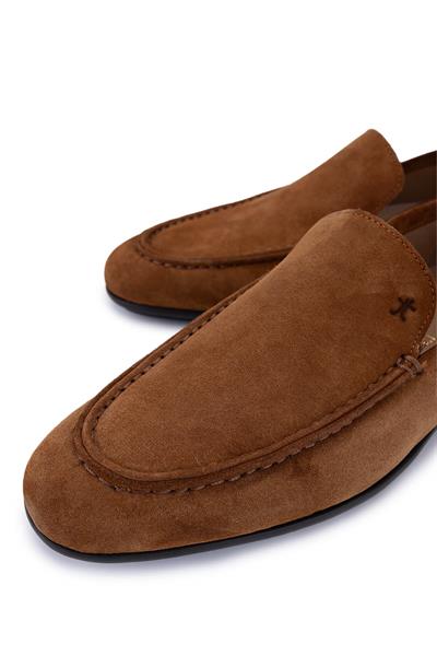 Tamer Tanca Erkek Hakiki Deri Kahverengi Loafer Ayakkabı