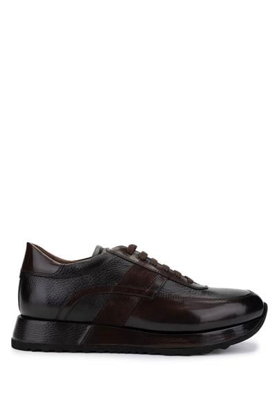 Tamer Tanca Erkek Hakiki Deri Kahverengi Sneakers & Spor Ayakkabı