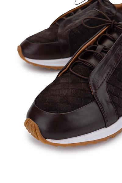 Tamer Tanca Erkek Hakiki Deri Kahverengi Sneakers & Spor Ayakkabı