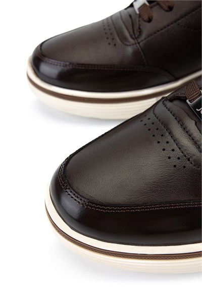Tamer Tanca Erkek Hakiki Deri Kahverengi Sneakers & Spor Ayakkabı